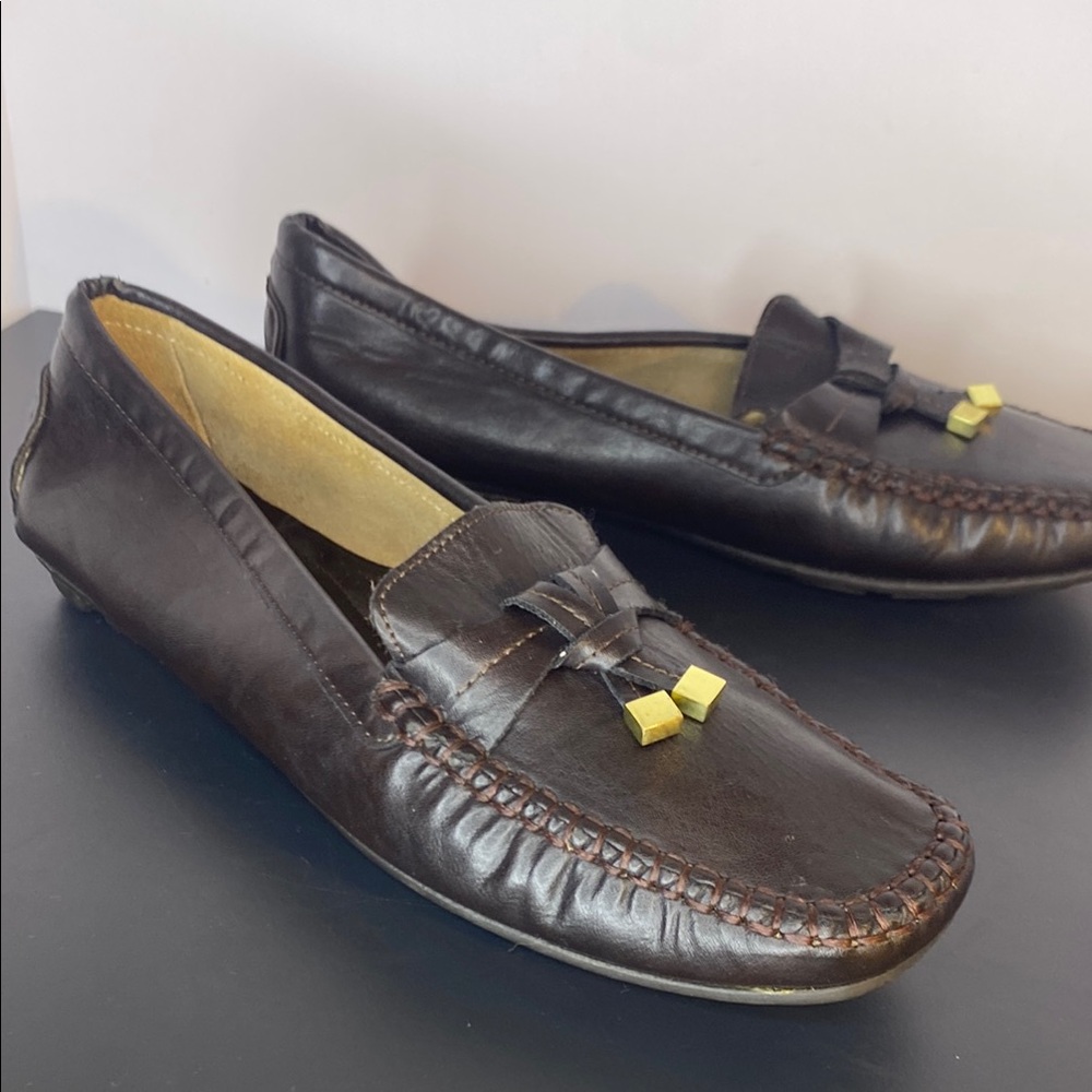 Impo Brown Leather Loafers with Tassels Women’s Size 10